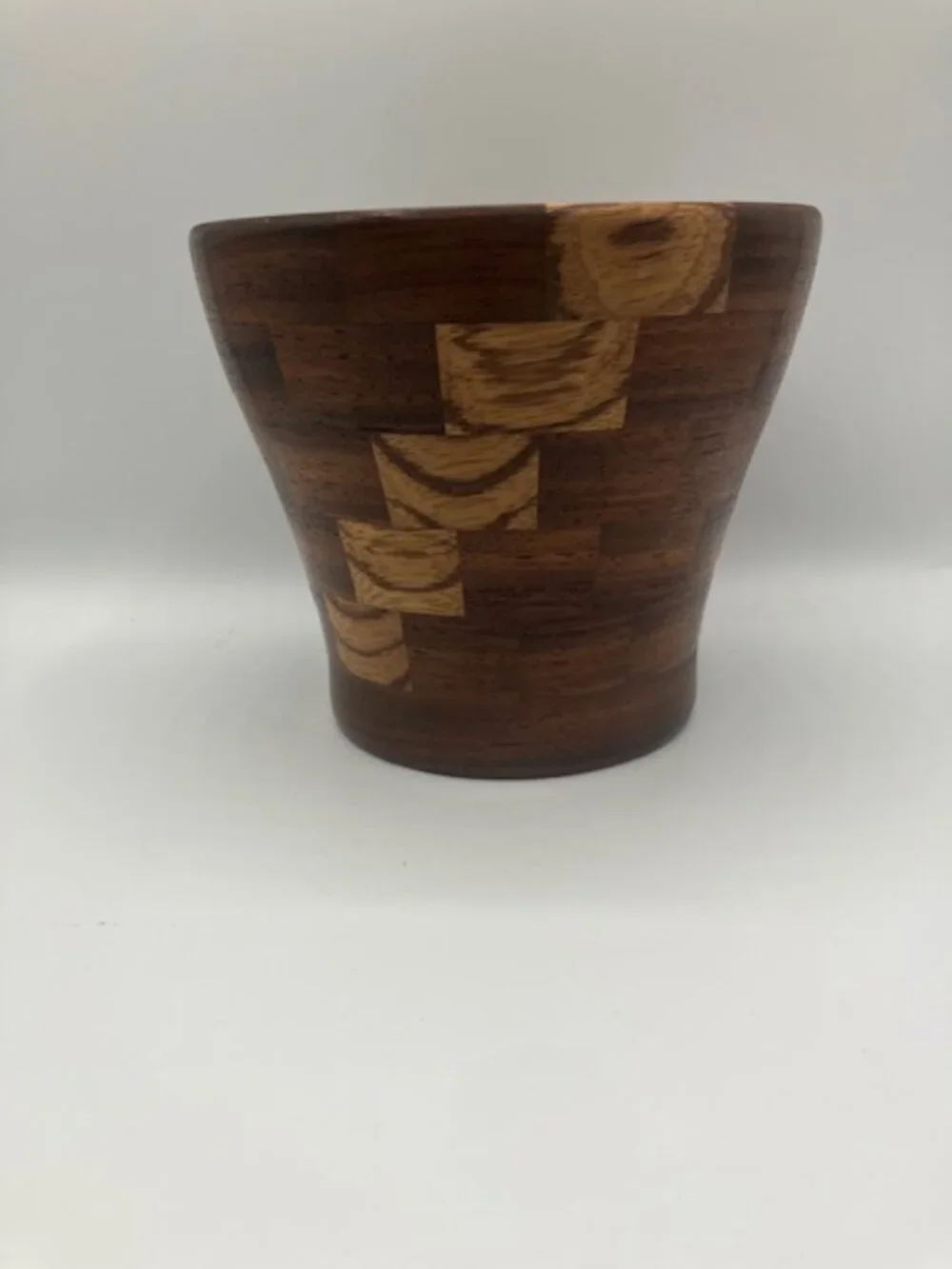 Wooden Bowl / Vase Handcrafted Slant Style Design of Segmented‎ Wood 5.5